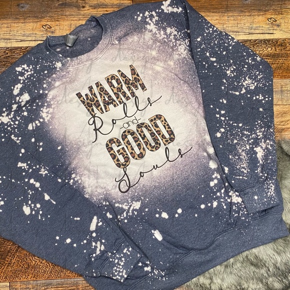 Navy Bleached Crewneck Pullover - Picture 1 of 1
